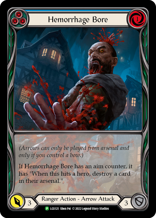 Hemorrhage Bore (Blue) [LGS121] (Promo)  Rainbow Foil | Arkham Games and Comics