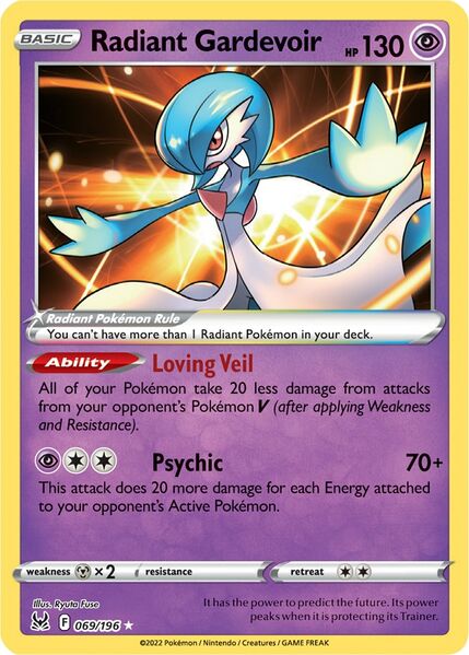 Radiant Gardevoir (069/196) [Prize Pack Series Three] | Arkham Games and Comics