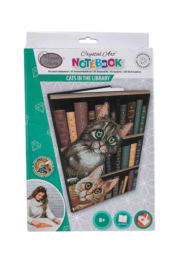 Crystal Art Notebook Kit: Cats in the Library | Arkham Games and Comics