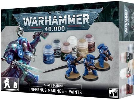Warhammer 40,000: Infernus Marines + Paints Set | Arkham Games and Comics