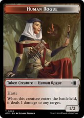 Human Rogue // Plot Double-Sided Token [Outlaws of Thunder Junction: Breaking News Tokens] | Arkham Games and Comics