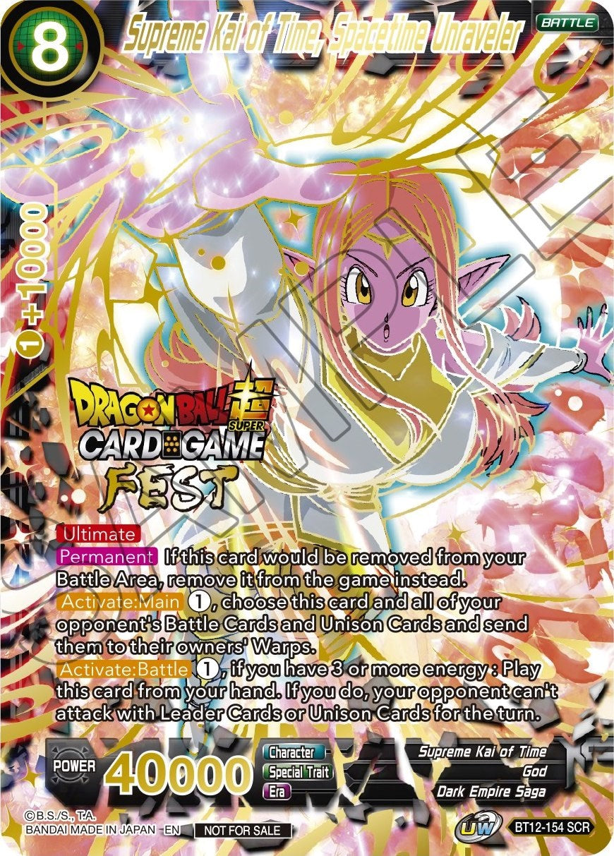 Supreme Kai of Time, Spacetime Unraveler (Card Game Fest 2022 - Winner-Stamped) (BT12-154) [Tournament Promotion Cards] | Arkham Games and Comics