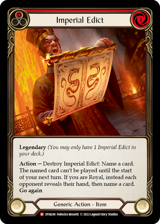 Imperial Edict [DYN240] (Dynasty)  Rainbow Foil | Arkham Games and Comics