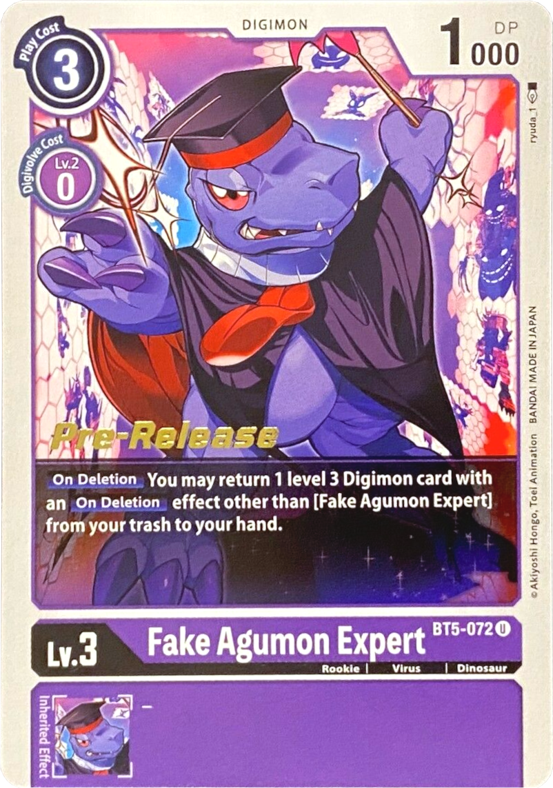 Fake Agumon Expert [BT5-072] [Battle of Omni Pre-Release Promos] | Arkham Games and Comics