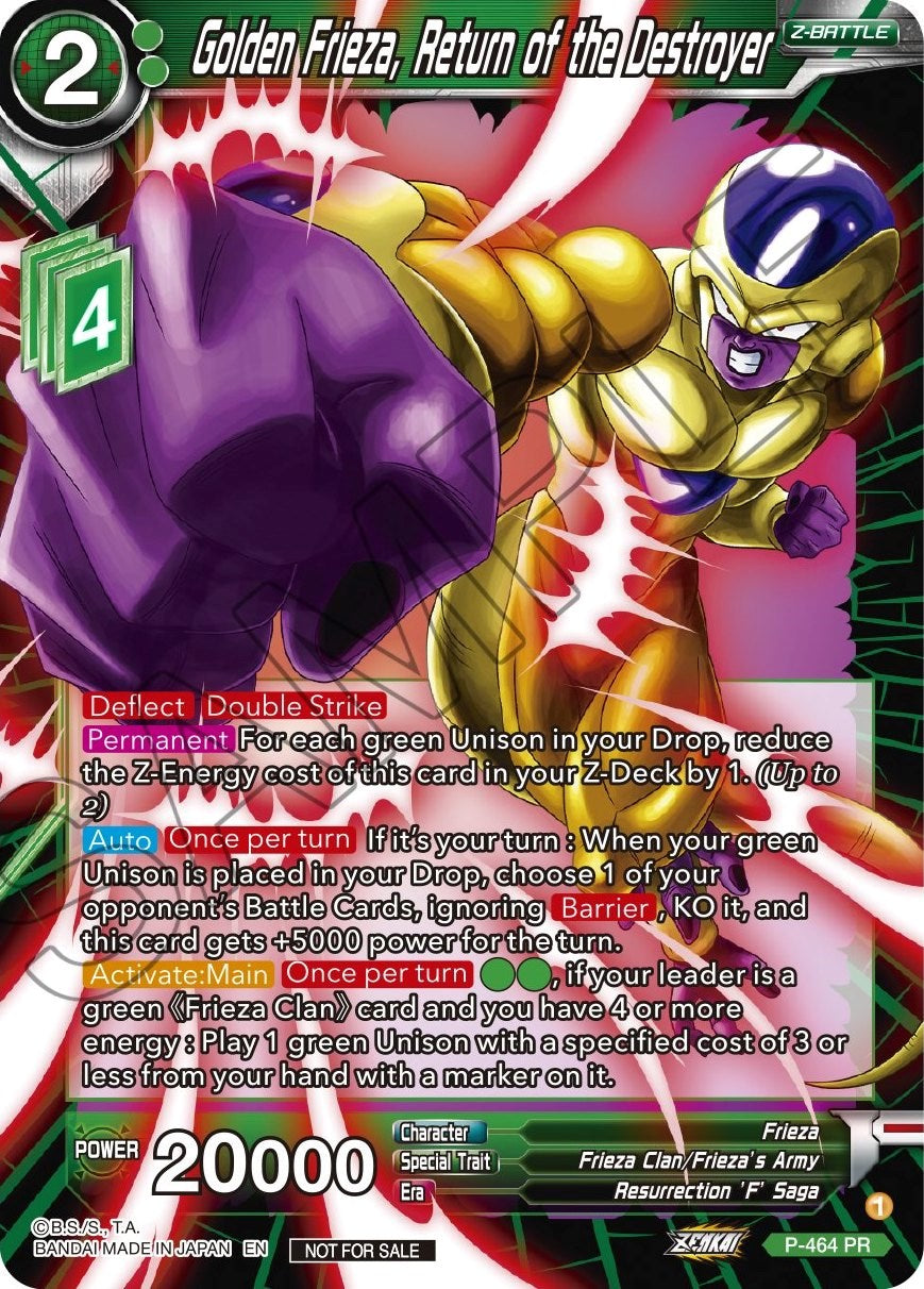 Golden Frieza, Return of the Destroyer (Z03 Dash Pack) (P-464) [Promotion Cards] | Arkham Games and Comics