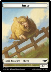 Mercenary // Sheep Double-Sided Token [Outlaws of Thunder Junction Tokens] | Arkham Games and Comics