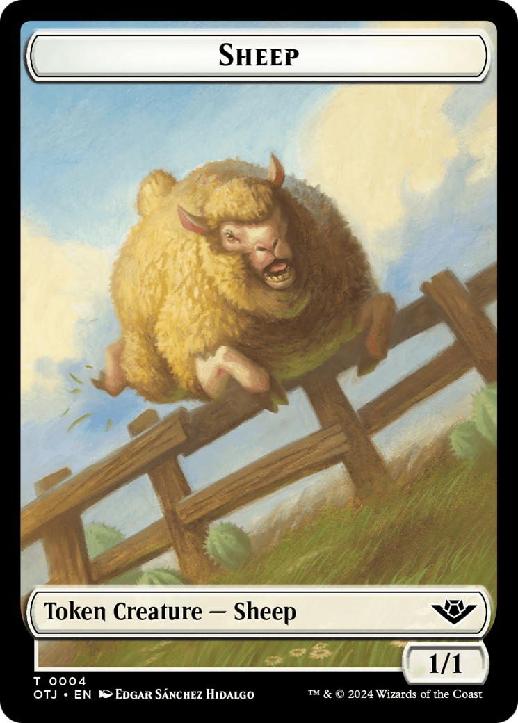 Sheep // Plot Double-Sided Token [Outlaws of Thunder Junction Tokens] | Arkham Games and Comics