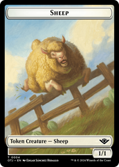 Treasure // Sheep Double-Sided Token [Outlaws of Thunder Junction Tokens] | Arkham Games and Comics