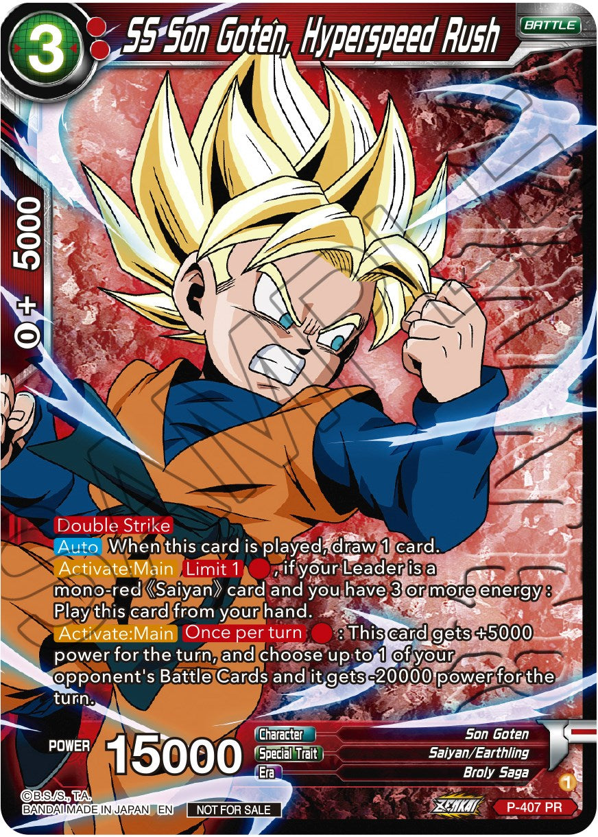 SS Son Goten, Hyperspeed Rush (Zenkai Series Tournament Pack Vol.1 Winner) (P-407) [Tournament Promotion Cards] | Arkham Games and Comics