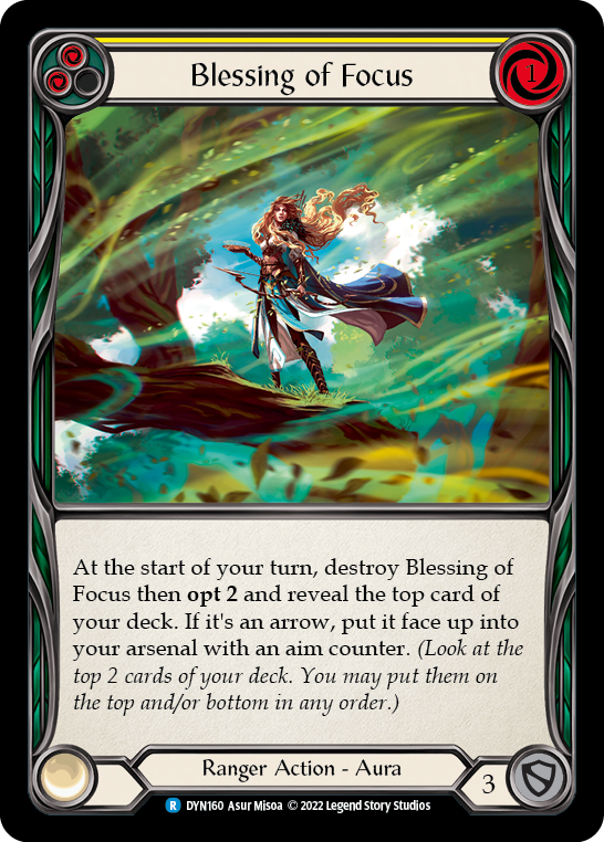 Blessing of Focus (Yellow) [DYN160] (Dynasty)  Rainbow Foil | Arkham Games and Comics