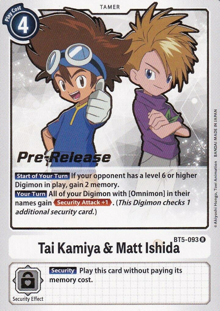 Tai Kamiya & Matt Ishida [BT5-093] [Battle of Omni Pre-Release Promos] | Arkham Games and Comics