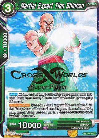 Martial Expert Tien Shinhan (Super Player Stamped) (BT2-083) [Tournament Promotion Cards] | Arkham Games and Comics