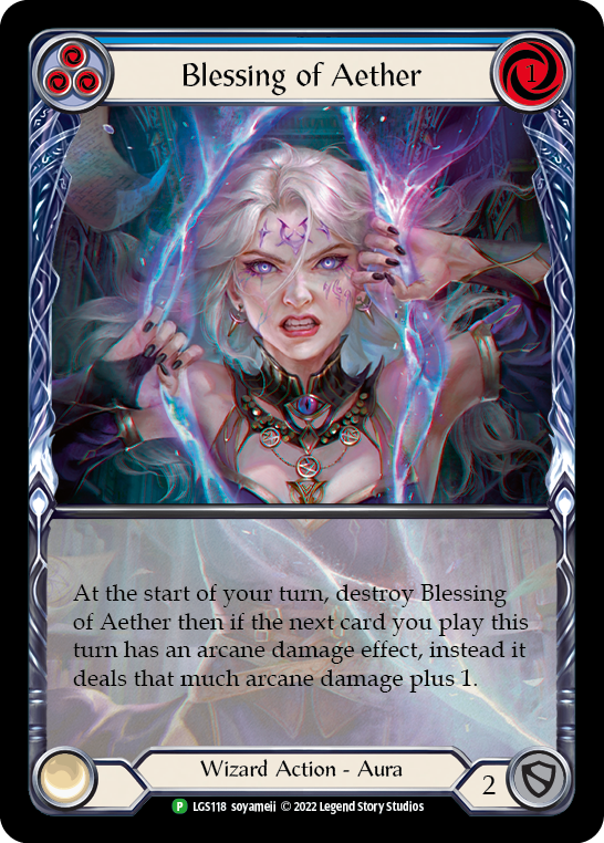 Blessing of Aether (Blue) [LGS118] (Promo)  Rainbow Foil | Arkham Games and Comics