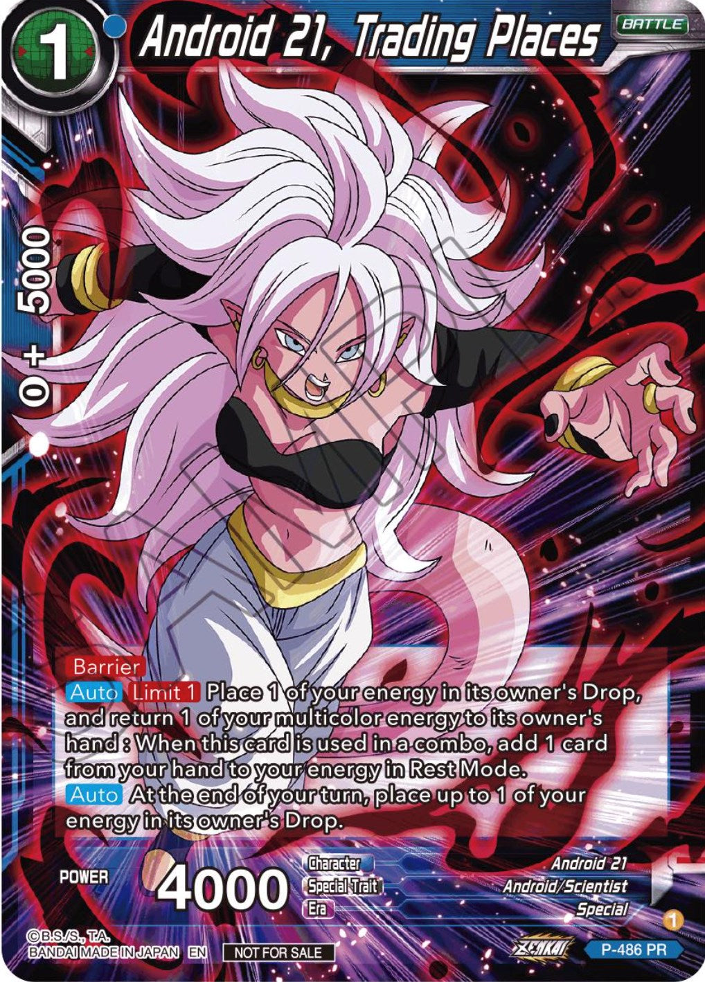 Android 21, Trading Places (Zenkai Series Tournament Pack Vol.3) (P-486) [Tournament Promotion Cards] | Arkham Games and Comics