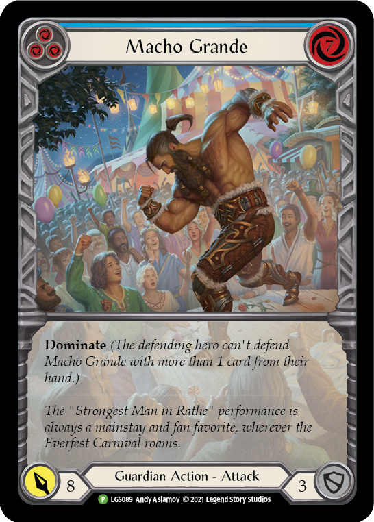 Macho Grande (Blue) [LGS089] (Promo)  Rainbow Foil | Arkham Games and Comics