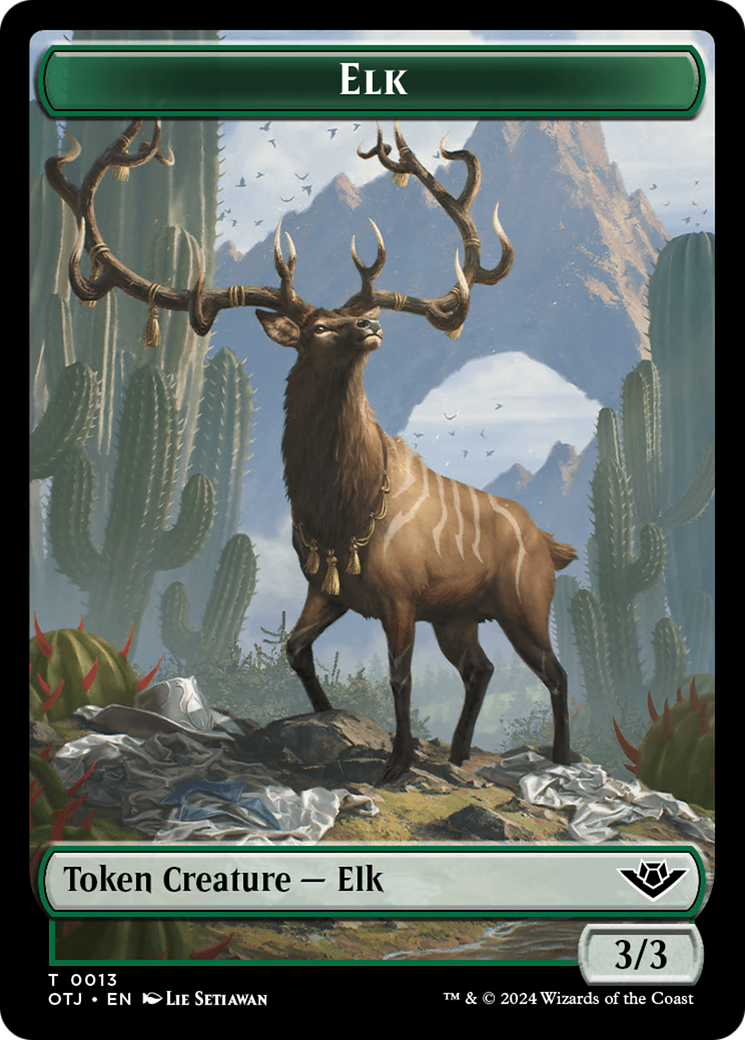 Elk // Plot Double-Sided Token [Outlaws of Thunder Junction Tokens] | Arkham Games and Comics