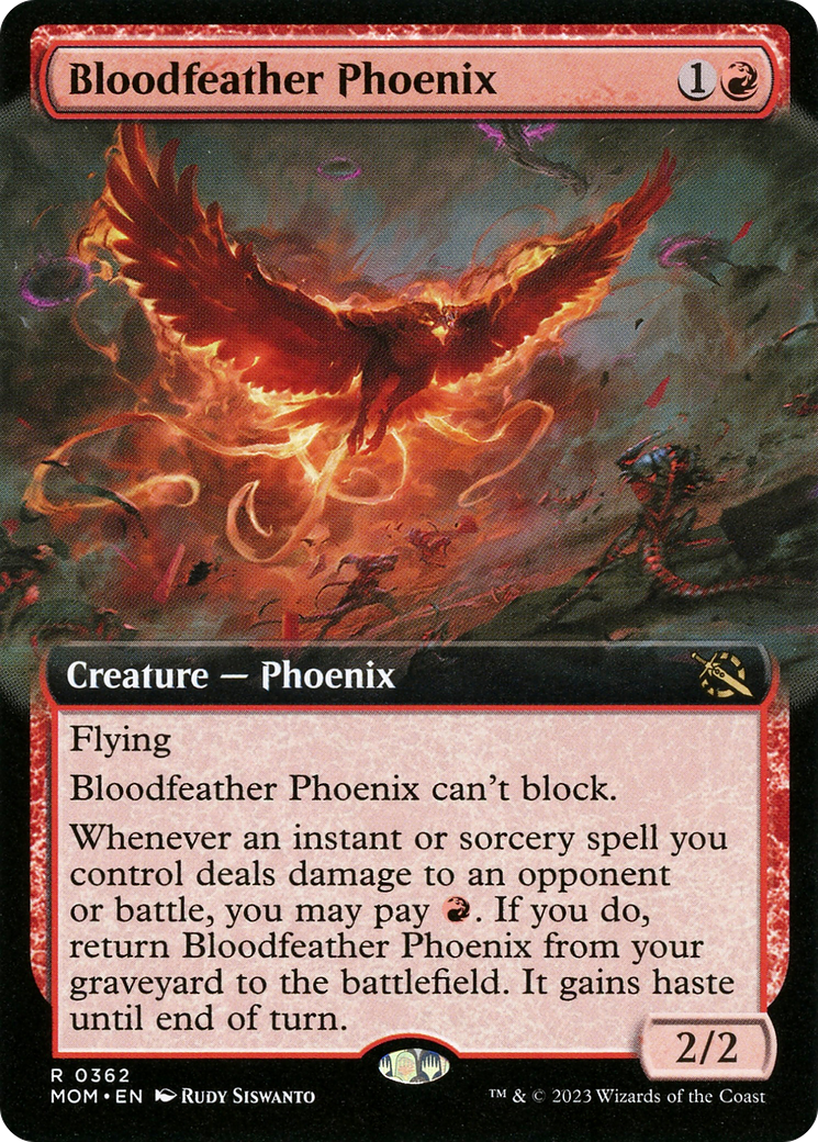 Bloodfeather Phoenix (Extended Art) [March of the Machine] | Arkham Games and Comics