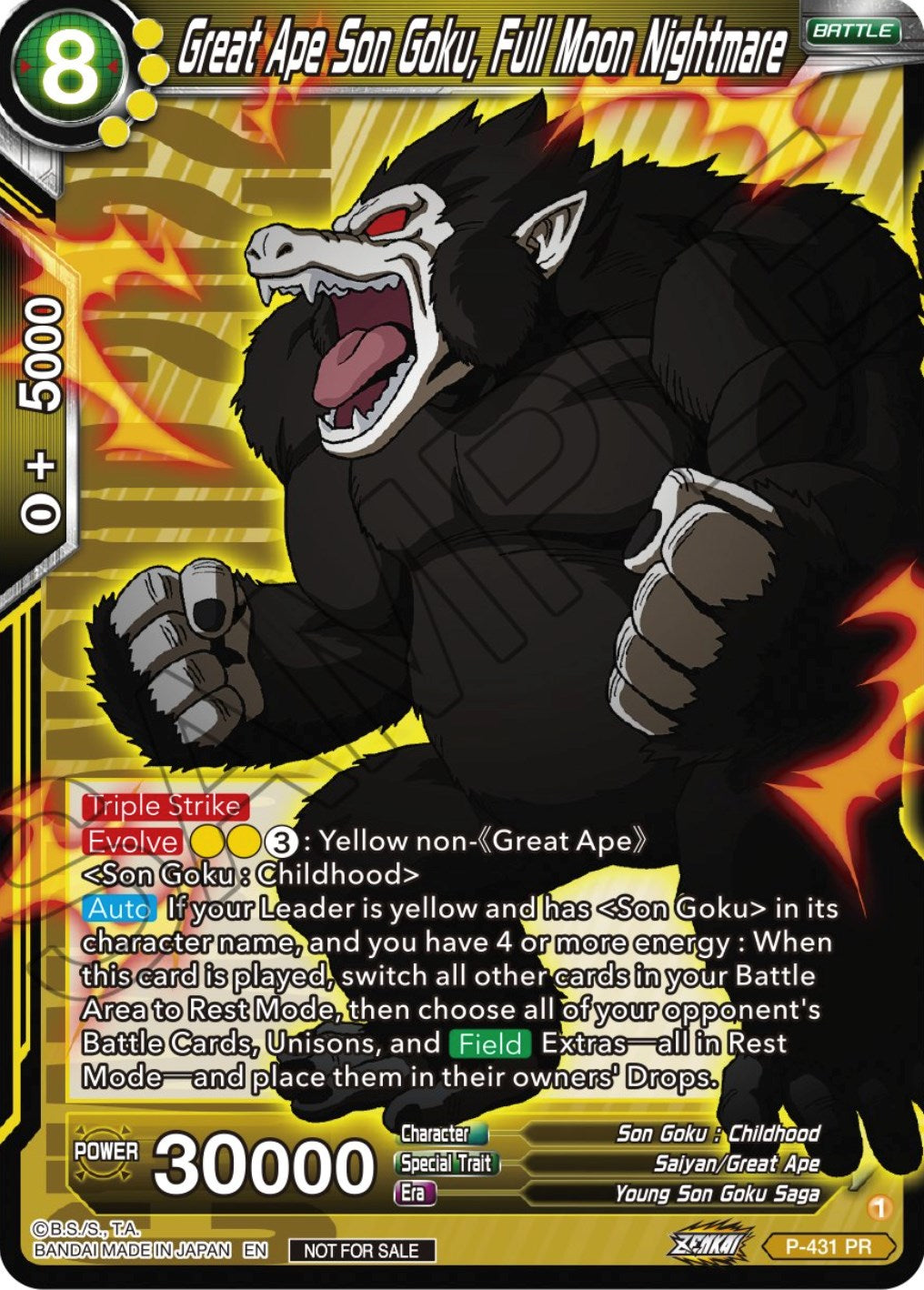 Great Ape Son Goku, Full Moon Nightmare (P-431) [Promotion Cards] | Arkham Games and Comics