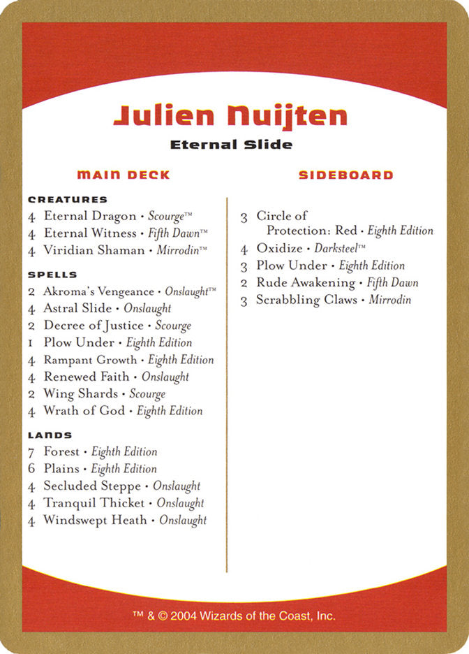 Julien Nuijten Decklist [World Championship Decks 2004] | Arkham Games and Comics