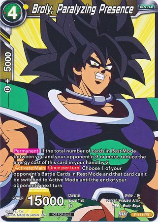 Broly, Paralyzing Presence (Broly Pack Vol. 3) (P-111) [Promotion Cards] | Arkham Games and Comics