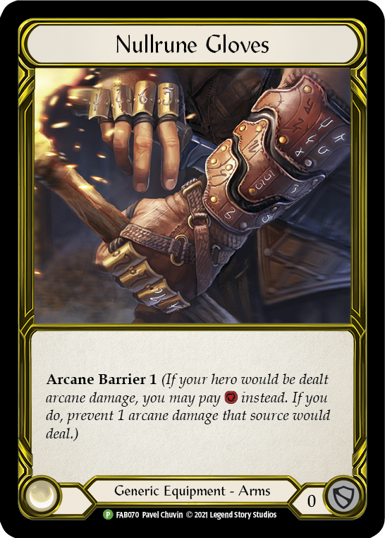 Nullrune Gloves (Golden) [FAB070] (Promo)  Cold Foil | Arkham Games and Comics