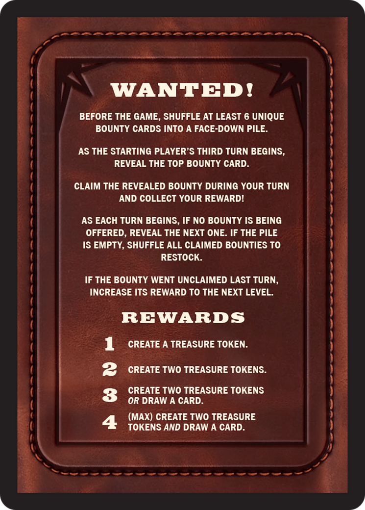 Bounty: The Outsider // Bounty Rules Double-Sided Token [Outlaws of Thunder Junction Commander Tokens] | Arkham Games and Comics