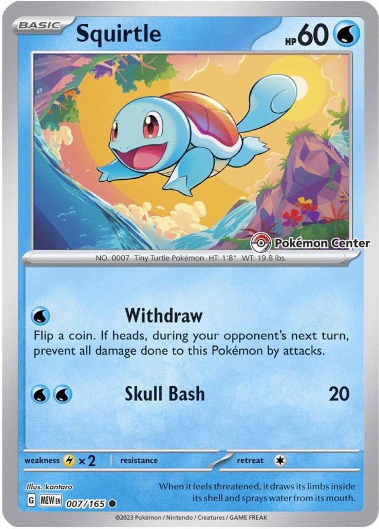 Squirtle (007/165) (Pokemon Center Exclusive) [Scarlet & Violet: Black Star Promos] | Arkham Games and Comics