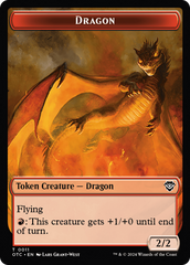 Dragon Egg // Dragon Double-Sided Token [Outlaws of Thunder Junction Commander Tokens] | Arkham Games and Comics