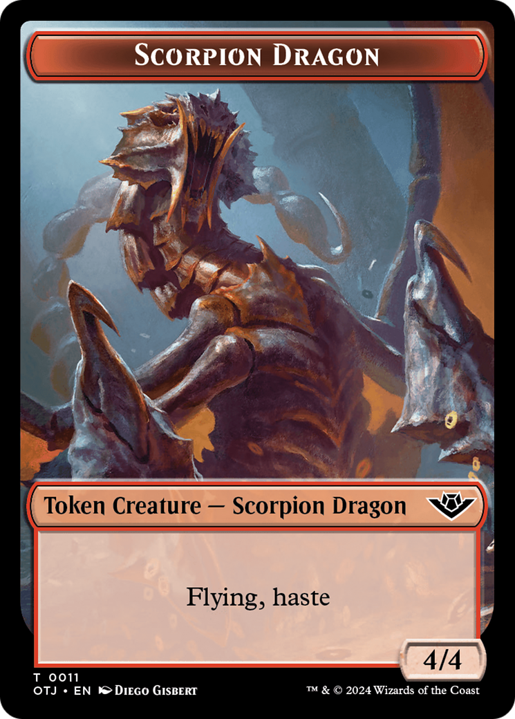 Scorpion Dragon Token [Outlaws of Thunder Junction Tokens] | Arkham Games and Comics