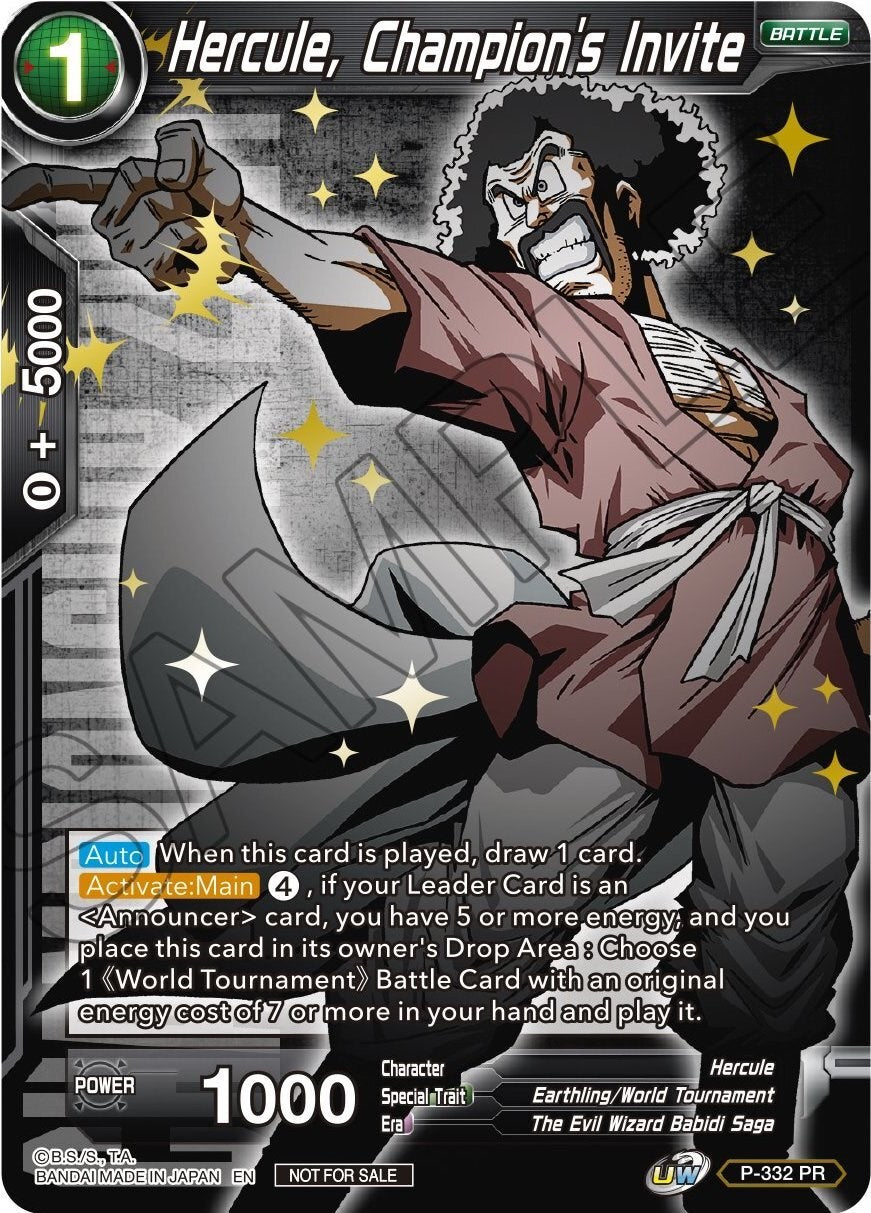 Hercule, Champion's Invite (Gold Stamped) (P-332) [Tournament Promotion Cards] | Arkham Games and Comics