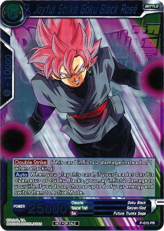 Joyful Strike Goku Black Rose (Metallic Foil) (Event Pack 2018) (P-015) [Promotion Cards] | Arkham Games and Comics