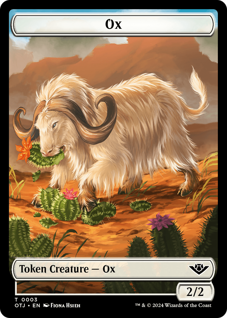 Treasure // Ox Double-Sided Token [Outlaws of Thunder Junction Tokens] | Arkham Games and Comics