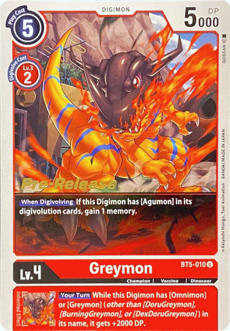 Greymon [BT5-010] [Battle of Omni Pre-Release Promos] | Arkham Games and Comics