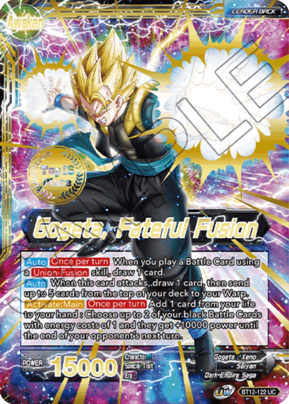 Son Goku & Vegeta // Gogeta, Fateful Fusion (2021 Championship Top 16) (BT12-122) [Tournament Promotion Cards] | Arkham Games and Comics