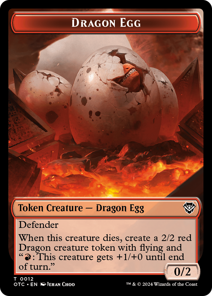 Dragon Egg // Dragon Double-Sided Token [Outlaws of Thunder Junction Commander Tokens] | Arkham Games and Comics