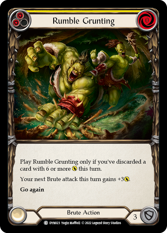 Rumble Grunting (Yellow) [DYN023] (Dynasty)  Rainbow Foil | Arkham Games and Comics