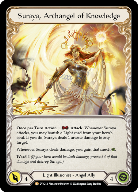 Invoke Suraya // Suraya, Archangel of Knowledge [DYN212] (Dynasty)  Rainbow Foil | Arkham Games and Comics