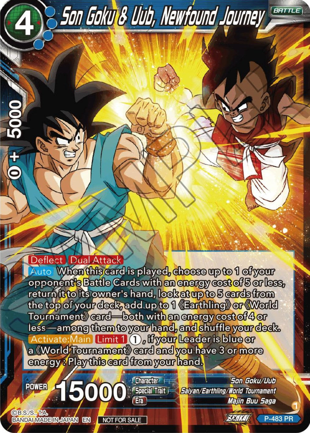 Son Goku & Uub, Newfound Journey (Zenkai Series Tournament Pack Vol.3) (P-483) [Tournament Promotion Cards] | Arkham Games and Comics