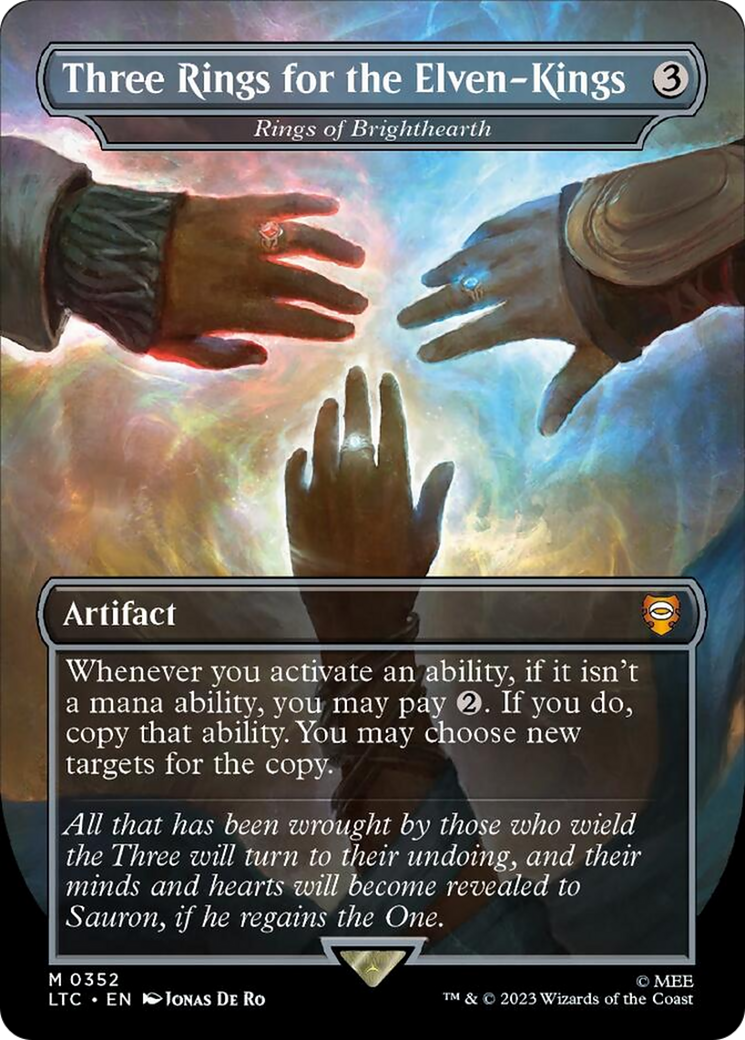 Three Rings for the Elven-Kings - Rings of Brighthearth (Surge Foil) [The Lord of the Rings: Tales of Middle-Earth Commander] | Arkham Games and Comics