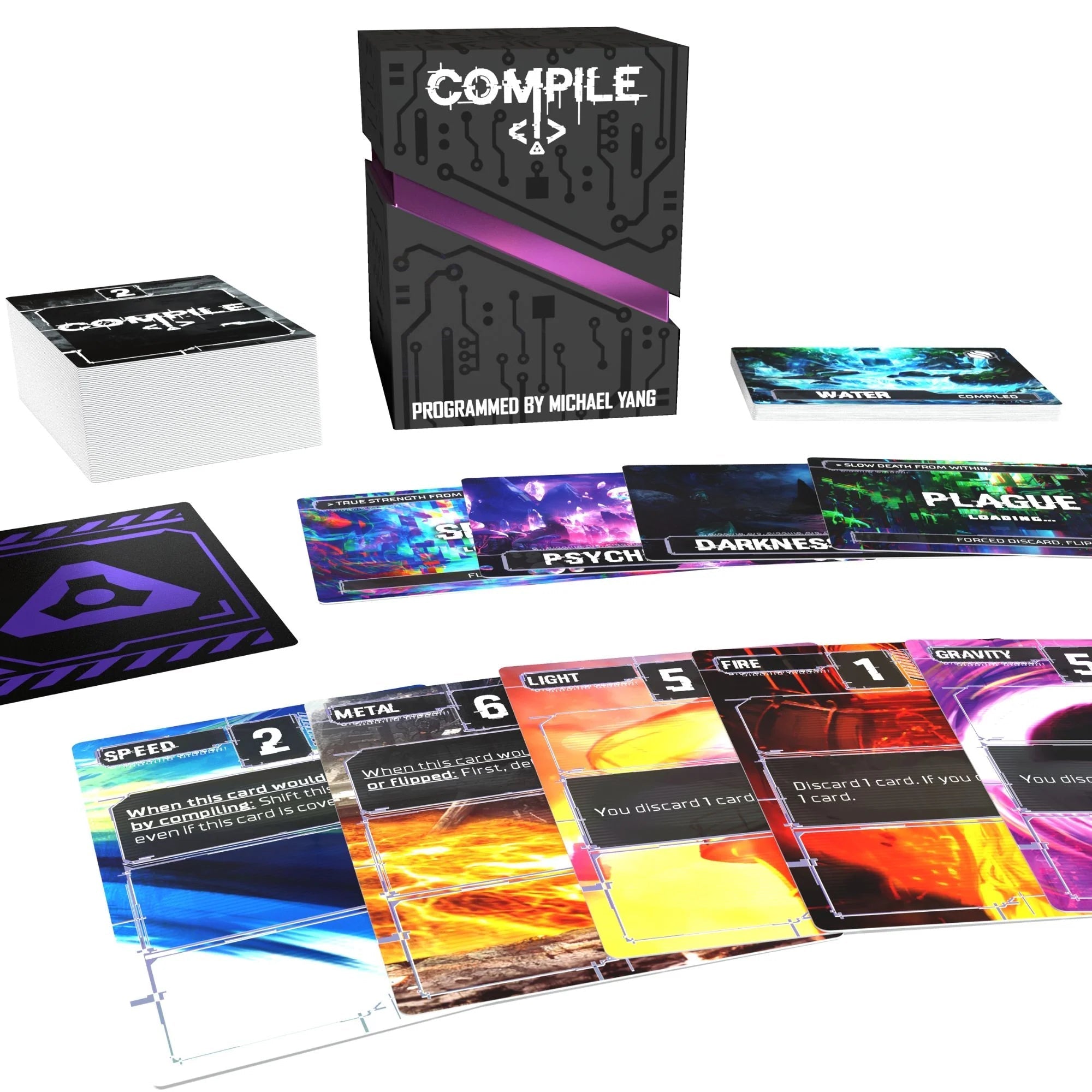 Compile Main 1 official game box and card components | Arkham Games and Comics