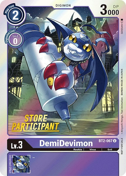 DemiDevimon [BT2-067] (Store Participant) [Release Special Booster Promos] | Arkham Games and Comics