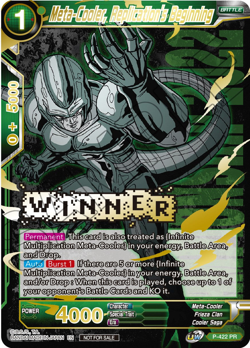 Meta-Cooler, Replication's Beginning (Championship Pack 2022 Vol.2) (Winner Gold Stamped) (P-422) [Promotion Cards] | Arkham Games and Comics