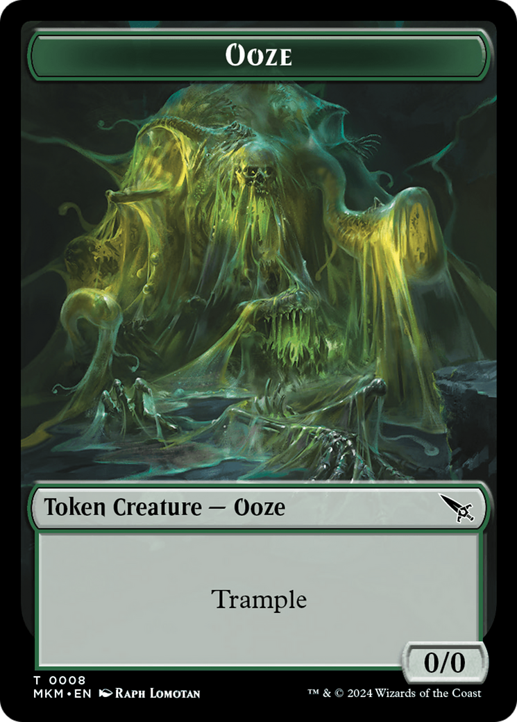 Ooze // A Mysterious Creature Double-Sided Token [Murders at Karlov Manor Tokens] | Arkham Games and Comics