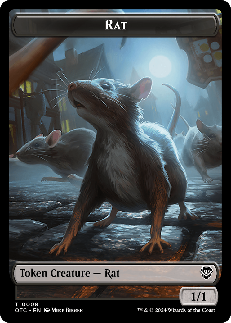 Rat // Blood Double-Sided Token [Outlaws of Thunder Junction Commander Tokens] | Arkham Games and Comics