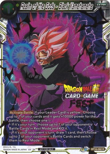 Realm of the Gods - Black Kamehameha (Card Game Fest 2022) (BT16-092) [Tournament Promotion Cards] | Arkham Games and Comics