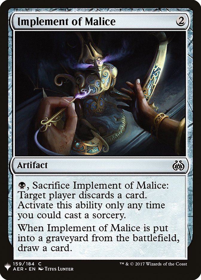 Implement of Malice [Mystery Booster] | Arkham Games and Comics