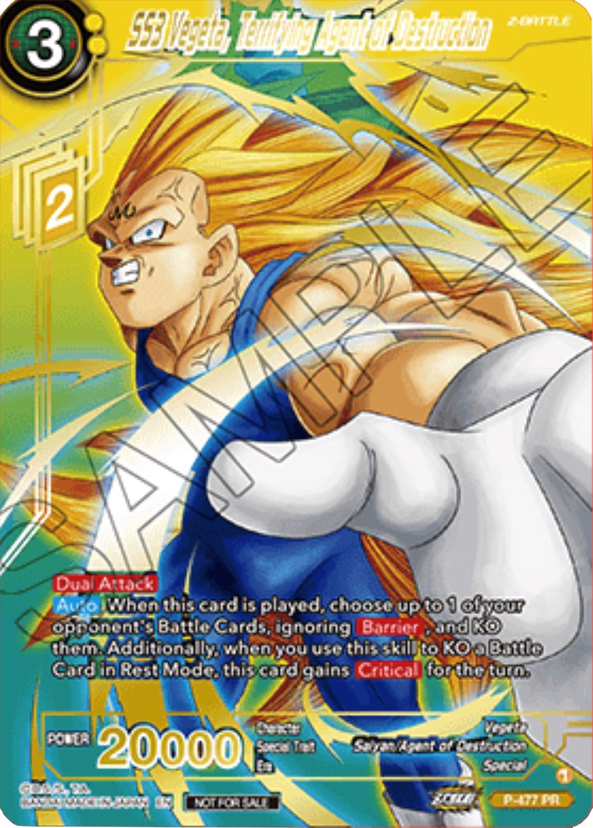 SS3 Vegeta, Terrifying Agent of Destruction (Gold-Stamped) (P-477) [Tournament Promotion Cards] | Arkham Games and Comics