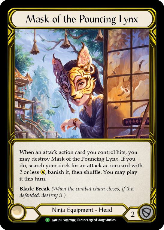 Mask of the Pouncing Lynx (Golden) [FAB079] (Promo)  Cold Foil | Arkham Games and Comics