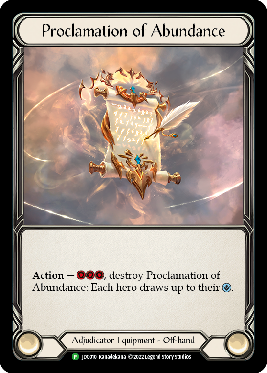 Proclamation of Abundance [JDG010] (Promo)  Rainbow Foil | Arkham Games and Comics