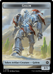Treasure // Golem Double-Sided Token [Outlaws of Thunder Junction Tokens] | Arkham Games and Comics